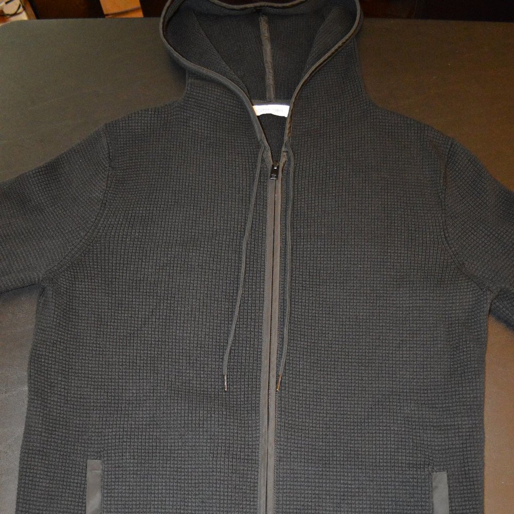Calvin Klein Mens Small Black Zip Up Hoody Sweater